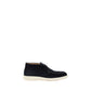 Santoni Blue Calf Leather Bos Taurus Ankle Boots