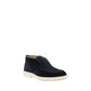 Santoni Blue Calf Leather Bos Taurus Ankle Boots