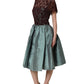 Dolce & Gabbana Multicolor Floral Lace Taffeta Pleated Midi Dress