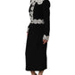 Dolce & Gabbana Black Lace Detailing Long Sleeves Midi Dress