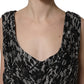 Dolce & Gabbana Black White Floral Lace Sleeveless Midi Dress