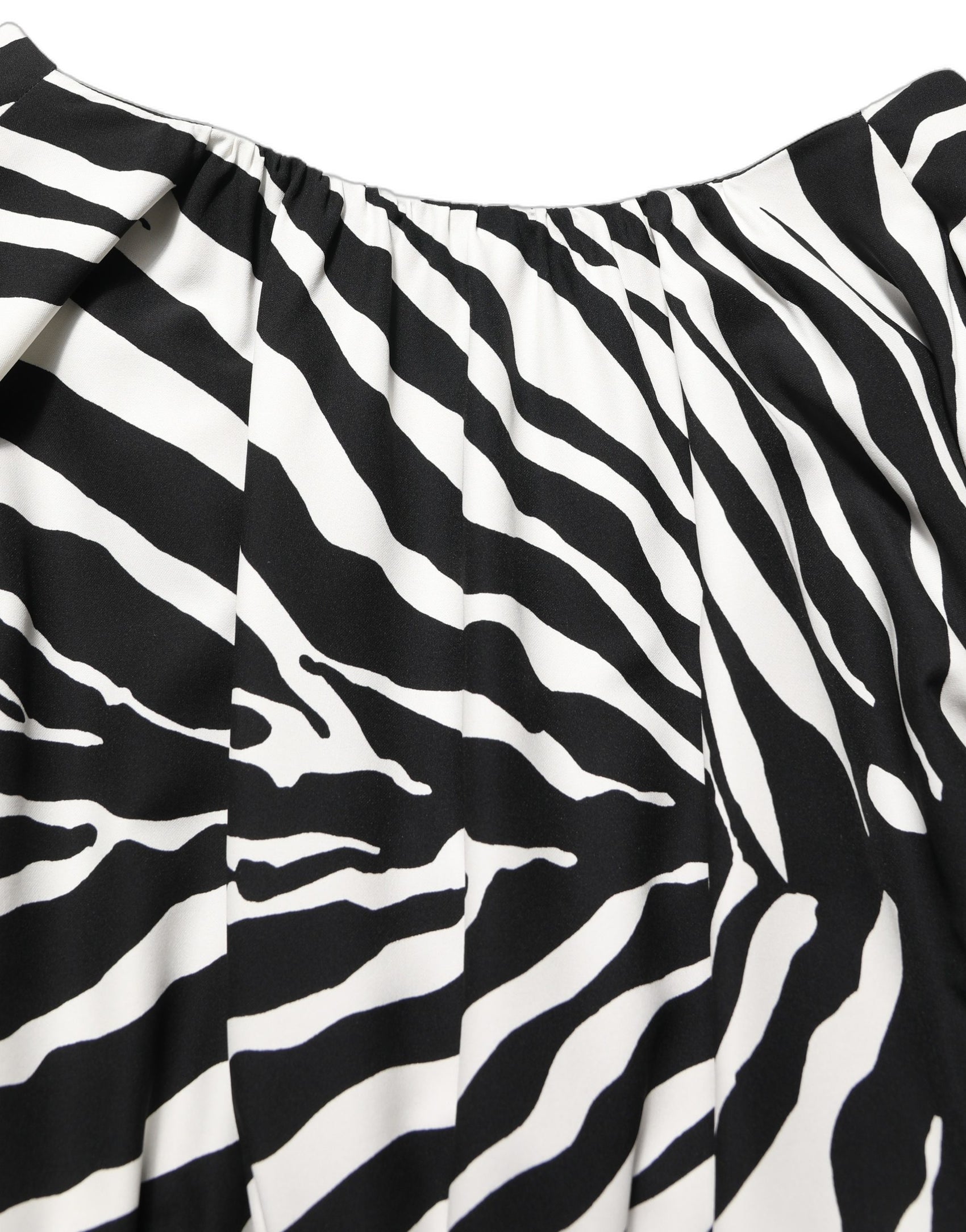 Dolce & Gabbana Black White Zebra Ruched Silk Mini Dress