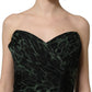 Dolce & Gabbana Green Leopard Print Bustier Draped Midi Dress