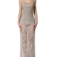 Dolce & Gabbana Gray Lace Corset Style Bodice Maxi Dress