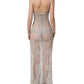 Dolce & Gabbana Gray Lace Corset Style Bodice Maxi Dress