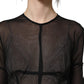 Dolce & Gabbana Black Long Sleeve Sheer Fitted Maxi Dress