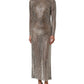 Dolce & Gabbana Beige Crystal Embellished Long Gown Dress