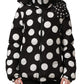 Dolce & Gabbana Black White Polka Dot Hooded Blouson Jacket