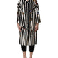 Dolce & Gabbana Black White Striped Embellished Coat Jacket