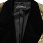 Dolce & Gabbana Gold Floral Jacquard Wool Trench Coat Jacket