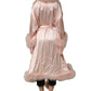 Dolce & Gabbana Light Pink Silk Turkey Feather Robe Jacket