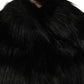 Dolce & Gabbana Black Acrylic Faux Fur Sleeveless Vest Jacket