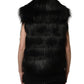 Dolce & Gabbana Black Acrylic Faux Fur Sleeveless Vest Jacket