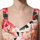 Dolce & Gabbana Multicolor Floral Cropped Bustier Tank Top