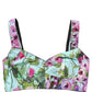 Dolce & Gabbana Multicolor Floral Cropped Bustier Tank Top