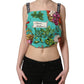 Dolce & Gabbana Multicolor Silk Vegetable Print Cropped Top