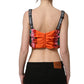 Dolce & Gabbana Multicolor Silk Vegetable Print Cropped Top