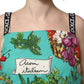 Dolce & Gabbana Multicolor Silk Vegetable Print Cropped Top