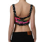 Dolce & Gabbana Multicolor Silk Cropped Bustier Corset Top
