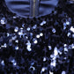 Dolce & Gabbana Blue Sequined Long Sleeves Crop Blouse Top