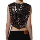 Dolce & Gabbana Purple Sequined Sleeveless Cropped Tank Top