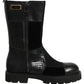 Dolce & Gabbana Black Patchwork Leather Mid Calf Boots Shoes