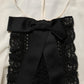 Dolce & Gabbana Beige Lace Trim Bow Short Sleeves Blouse Top