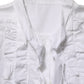 Dolce & Gabbana White Ruffled Bib Long Sleeves Blouse Top