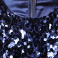 Dolce & Gabbana Blue Sequined Long Sleeves Crop Blouse Top