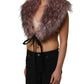 Dolce & Gabbana Pink Acrylic Faux Fur Knit Shrug Vest Top
