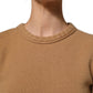 Dolce & Gabbana Brown Wool Short Sleeves Cropped Blouse Top