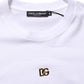 Dolce & Gabbana White Metal DG Logo Cotton Short Sleeves T-shirt