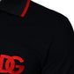 Dolce & Gabbana Black DG Logo Print Short Sleeve Polo T-shirt