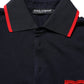 Dolce & Gabbana Black DG Logo Print Short Sleeve Polo T-shirt