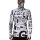 Dolce & Gabbana White Jersey Graffiti Print Balaclava Hood Sweater