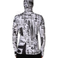 Dolce & Gabbana White Jersey Graffiti Print Balaclava Hood Sweater