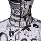 Dolce & Gabbana White Jersey Graffiti Print Balaclava Hood Sweater