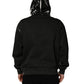 Dolce & Gabbana Black Cotton Logo Hooded Full Zip Sweater