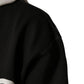 Dolce & Gabbana Black Cotton Logo Hooded Full Zip Sweater