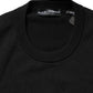 Dolce & Gabbana Black Graphic Logo Crew Neck Wool Pullover Sweater