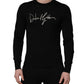 Dolce & Gabbana Black embroidered Logo Crew Neck Pullover Sweater