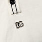 Dolce & Gabbana White Cotton Blend Men Polo Pullover Sweater