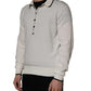 Dolce & Gabbana White Cotton Blend Men Polo Pullover Sweater