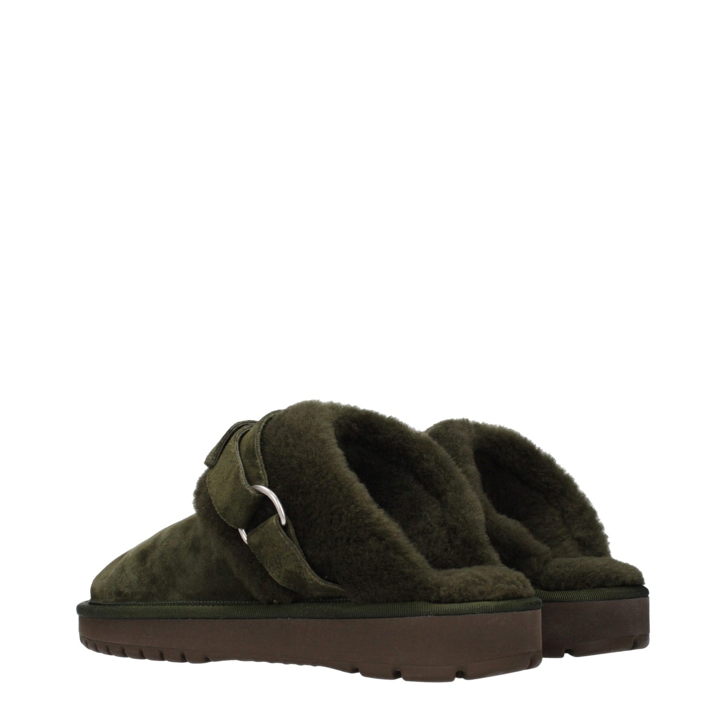 Burberry Green Leather Slippers