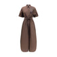 Brunello Cucinelli Brown Cotton Casual Dress
