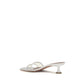 Amina Muaddi White Calf Leather Bos Taurus Sandals