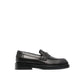 Versace Black Leather Slip-On Loafers