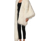 Dolce & Gabbana White Faux Fur Long Sleeves Coat Jacket