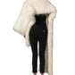 Dolce & Gabbana White Faux Fur Long Sleeves Coat Jacket