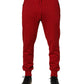 Dolce & Gabbana Red DG Logo Cotton Jogger Men Sweatpants Pants